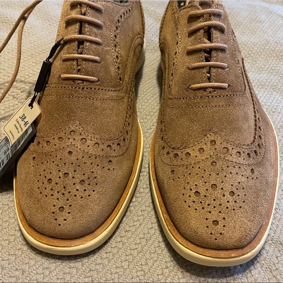 Massimo Dutti Shoes | Massimo Dutti Mens Size 8 Split Suede Brogue Shoe | Color: Cream/Tan | Size: 8 | Xort2's Closet